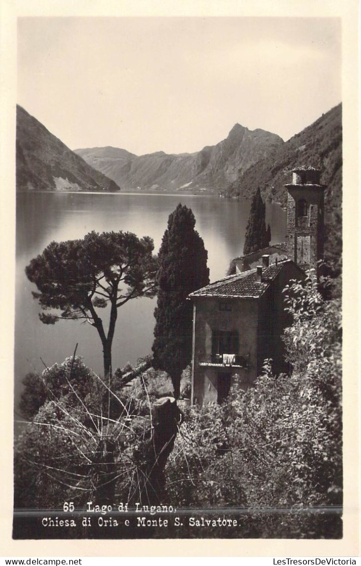 SUISSE - Lago Di Lugano, Chiesa Di Oria E Monte S.Salvatore - Carte Postale Ancienne - Mon