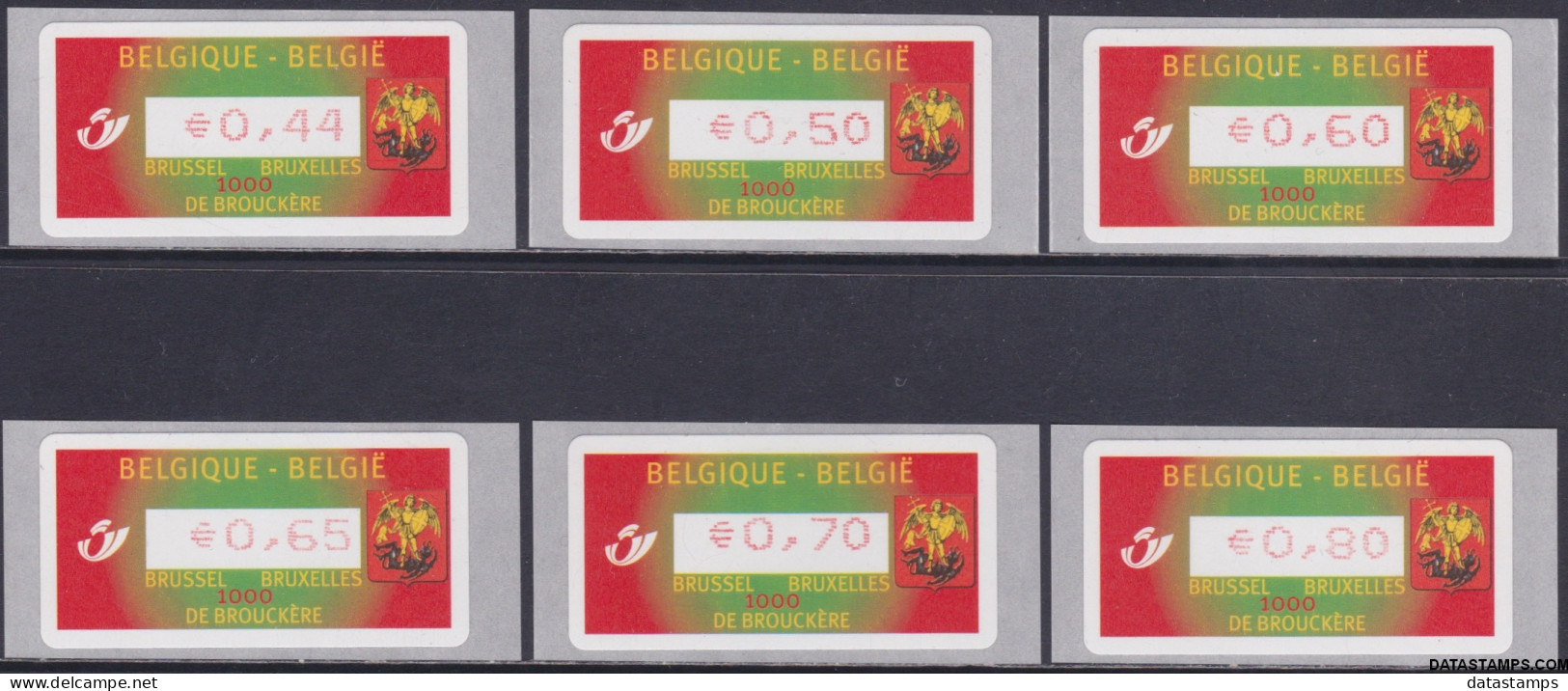 België 2005 - Yv:TD 65, OBP:ATM 114A S6, Machine Stamp - XX - Opening Brussels 1 - De Brouckere - Neufs