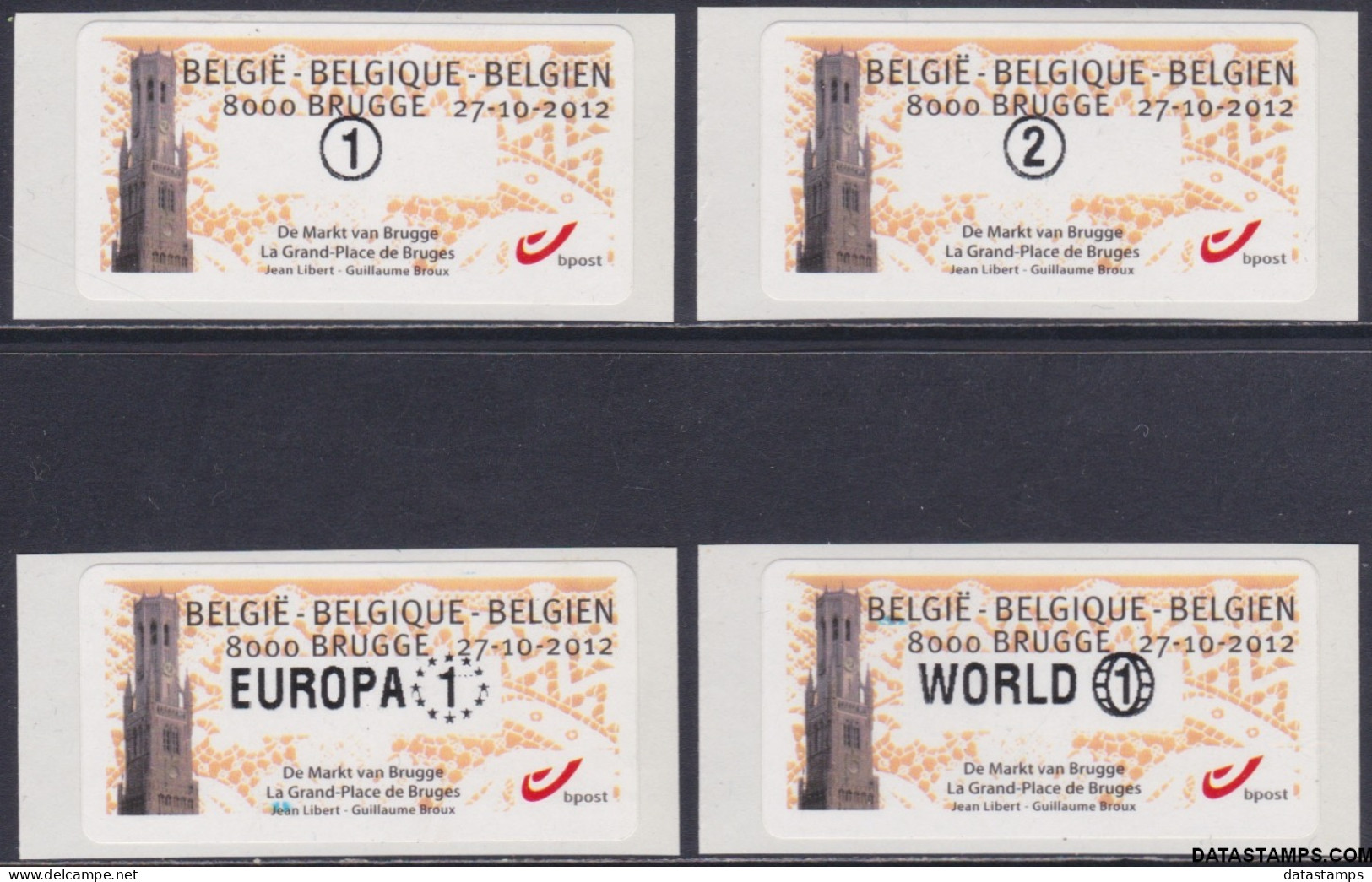 België 2012 - Mi:autom 83, Yv:TD 91, OBP:ATM 140 S13, Machine Stamp - XX - Market Of Bruges - Neufs