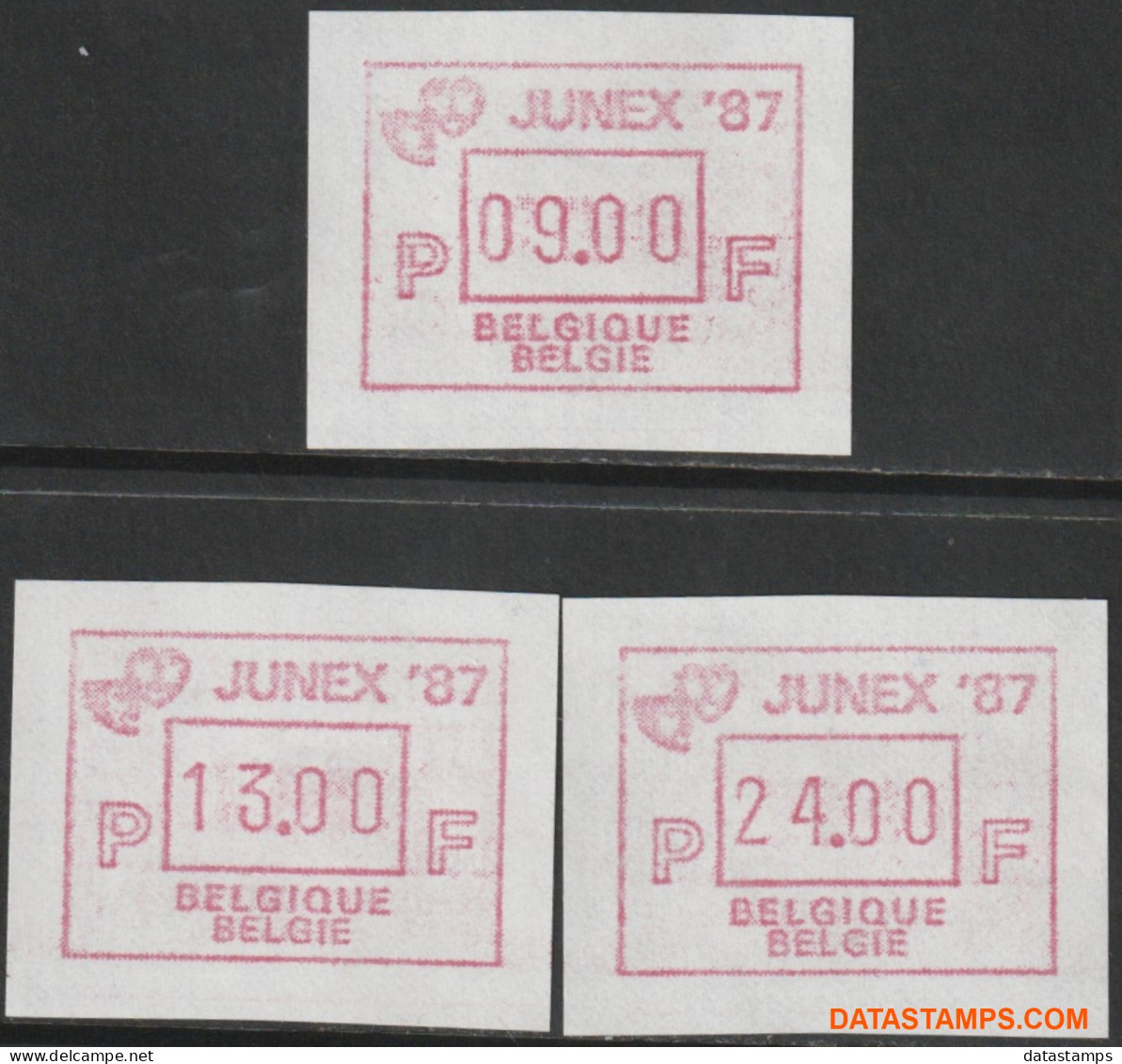 België 1987 - Mi:autom 9, Yv:TD 15, OBP:ATM 66 Set, Machine Stamp - XX - Junex 87 - Nuovi