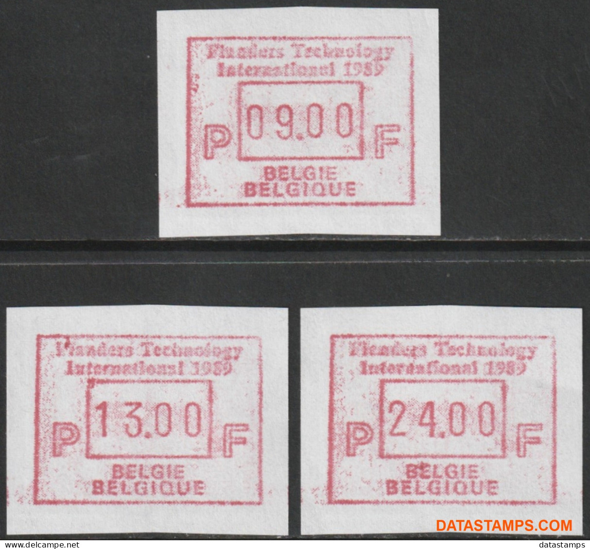 België 1989 - Mi:Autom 16, Yv:TD 22, OBP:ATM 73 Set, Machine Stamp - XX - Flanders Technology - Nuovi