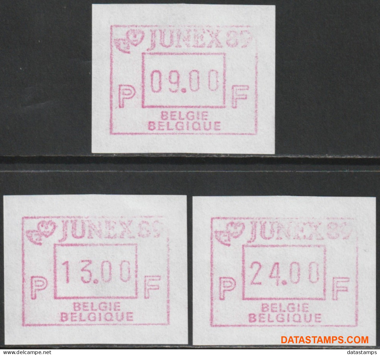 België 1989 - Mi:autom 18, Yv:TD 24, OBP:ATM 75 Set, Machine Stamp - XX - Junex 89 - Ungebraucht