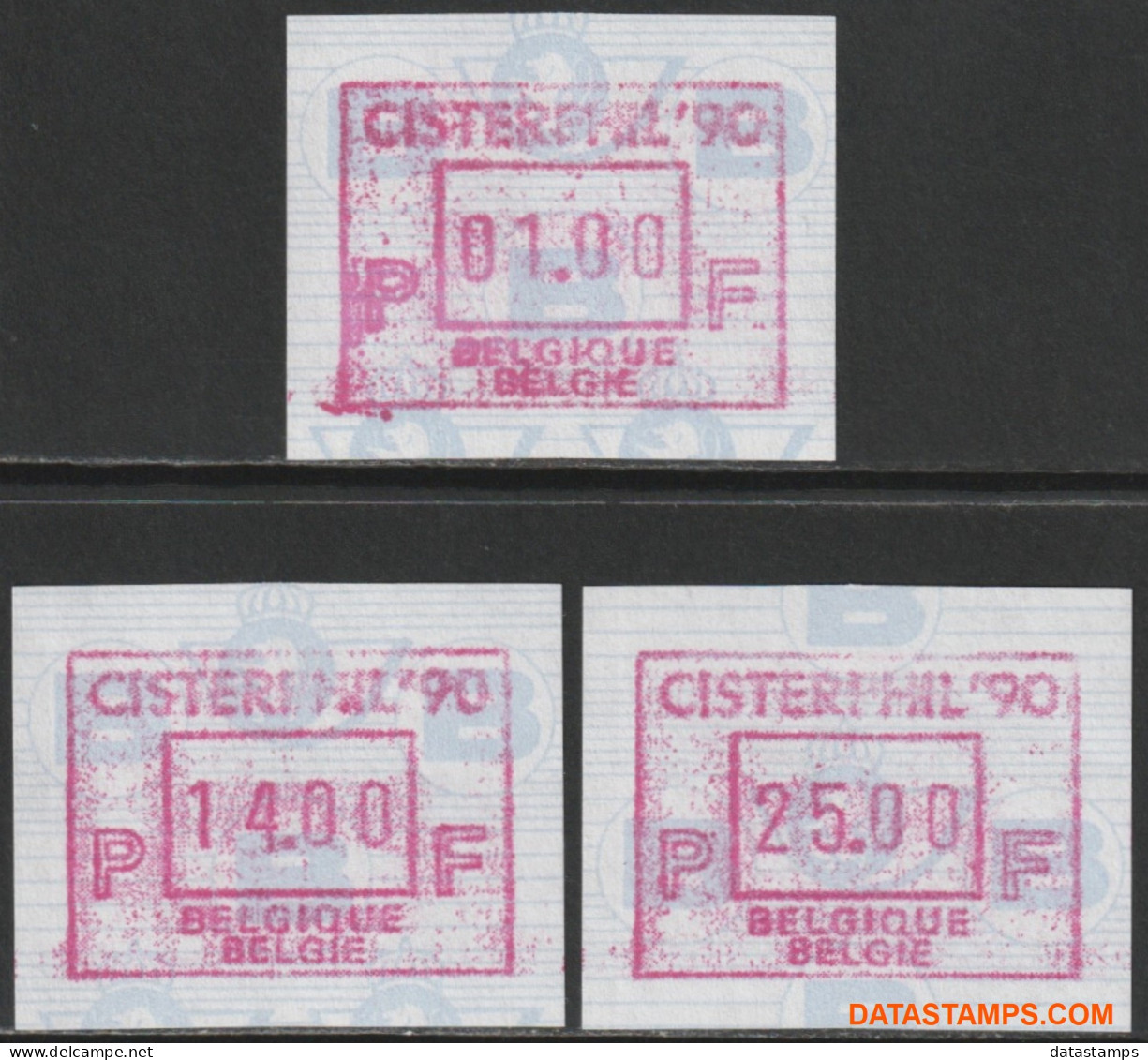 België 1990 - Mi:autom 24, Yv:TD 32, OBP:ATM 83 Set, Machine Stamp - XX - Cisterphil 90 - Neufs