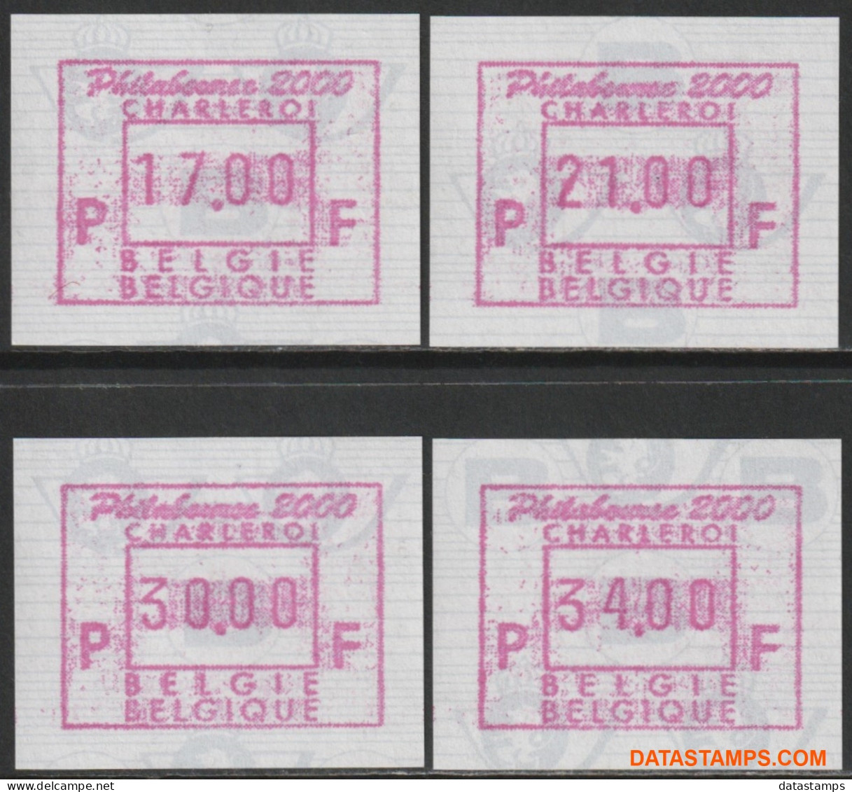 België 2000 - Mi:autom 43, Yv:TD 51, OBP:ATM 103 Set, Machine Stamp - XX - Philabourse 2000 - Neufs