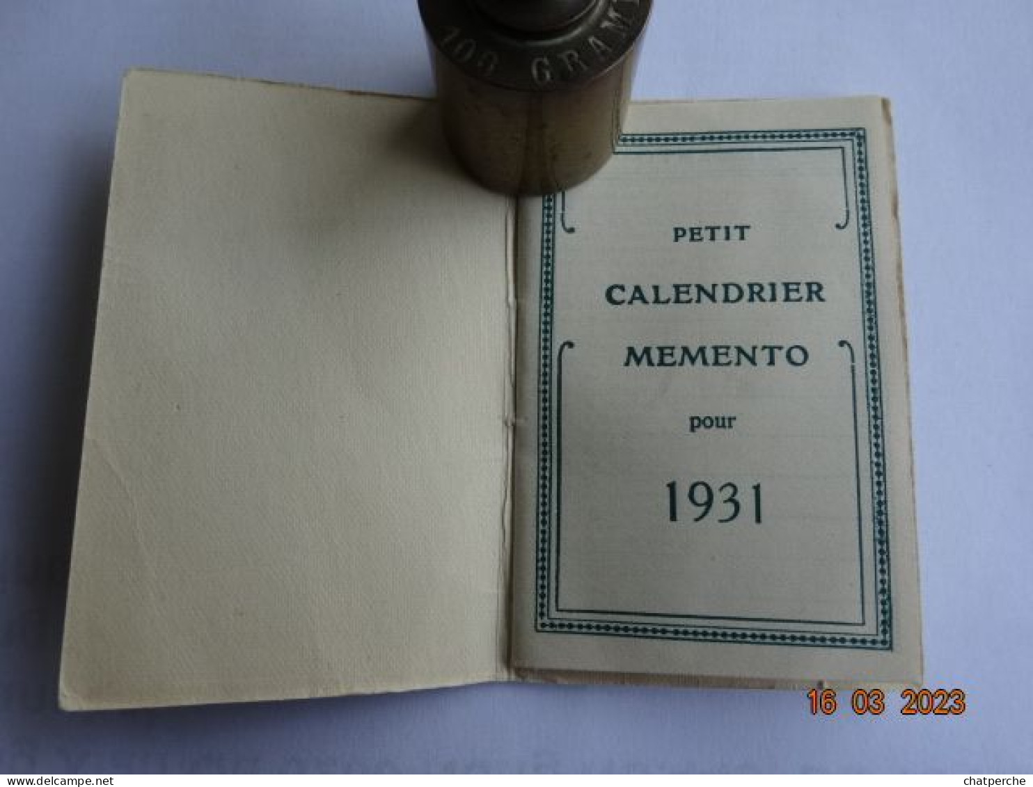 CALENDRIER  MEMENTO 1931 HORLOGERIE BIJOUTERIE M. IMBERT PARIS - Petit Format : 1921-40