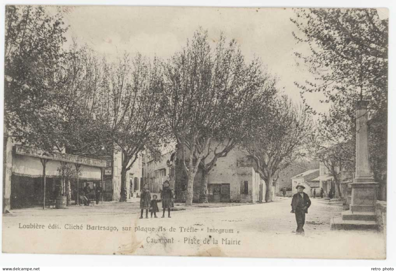 Cpa Caumont - Place De La Mairie - Timbre & Tampon Taxe Au Verso - Caumont Sur Durance