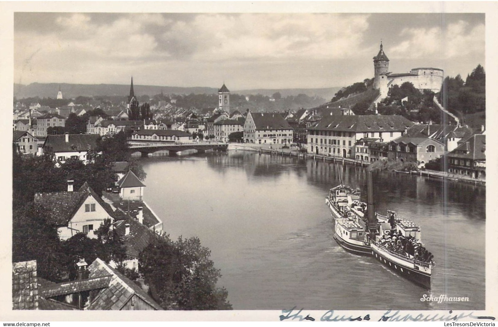 SUISSE - Schaffhausen - Bateau - Pont - Carte Postale Ancienne - Au