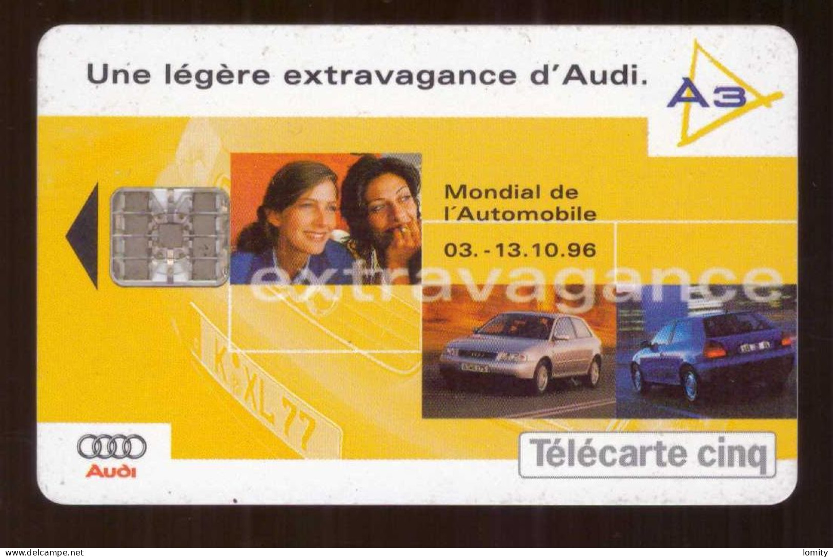 Télécarte Phonecard France 09/96 1996 7.000ex 5U Nouvelle Audi A3 Légère Extravagance , Voiture Auto - 5 Unités