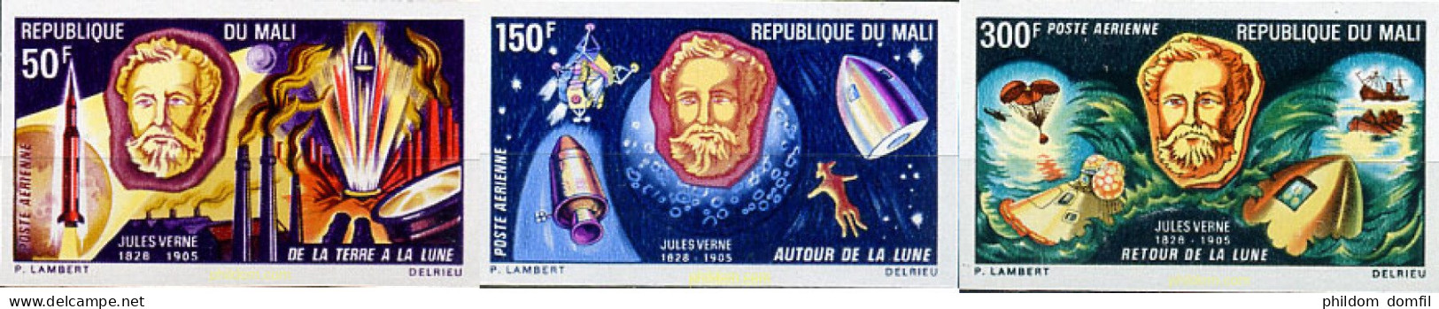 221209 MNH MALI 1970 JULIO VERNE PRECURSOR DEL ESPACIO - Ecrivains