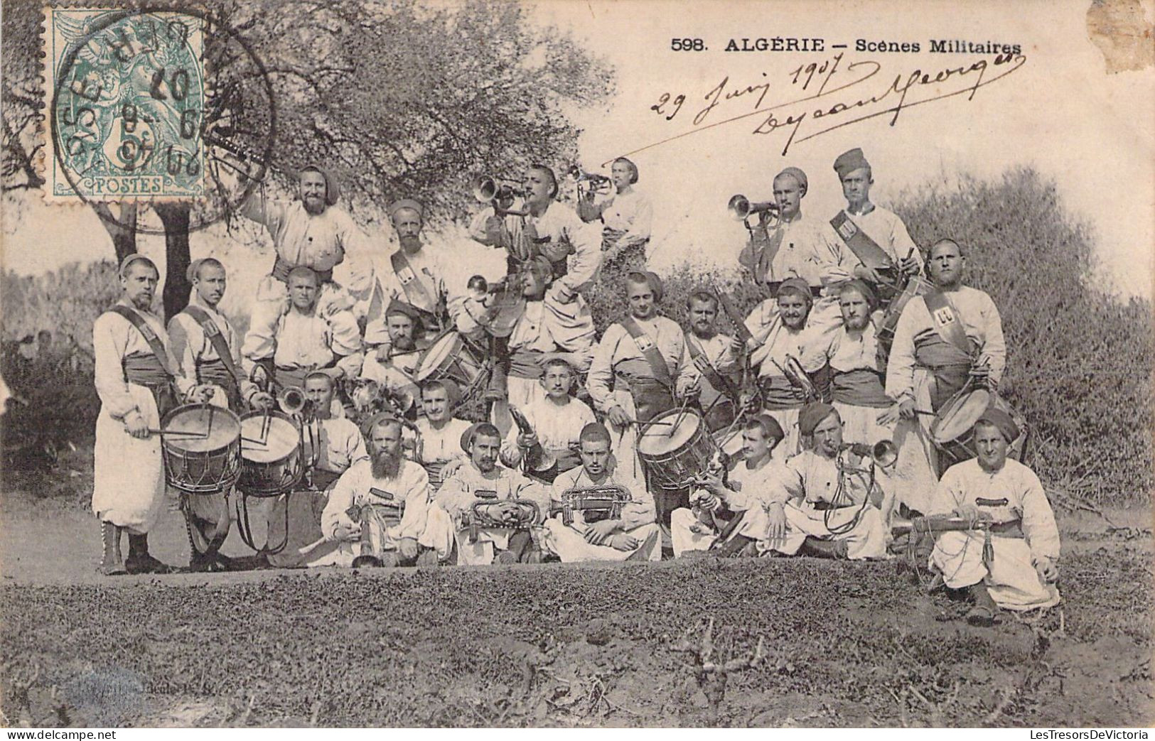 ALGERIE - Scènes Militaires - Groupe De Musiciens Militaires - Carte Postale Ancienne - Men