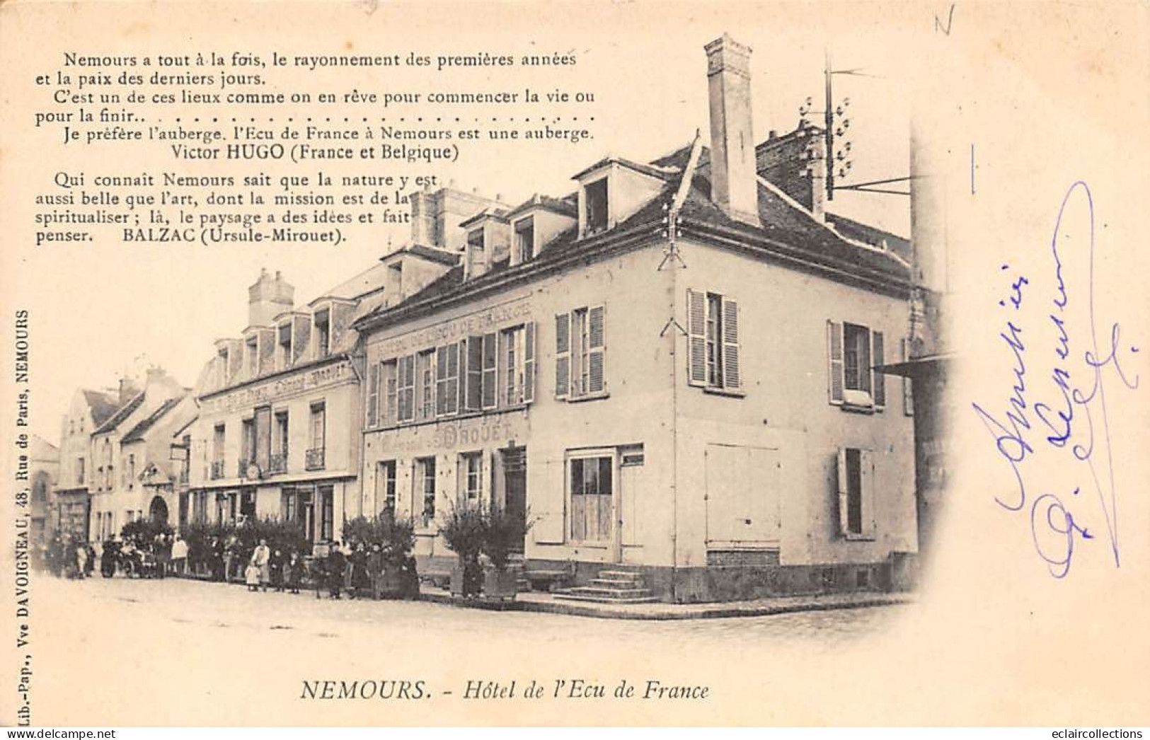 Nemours          77          Hôtel De L'Ecu De France       (voir Scan) - Nemours