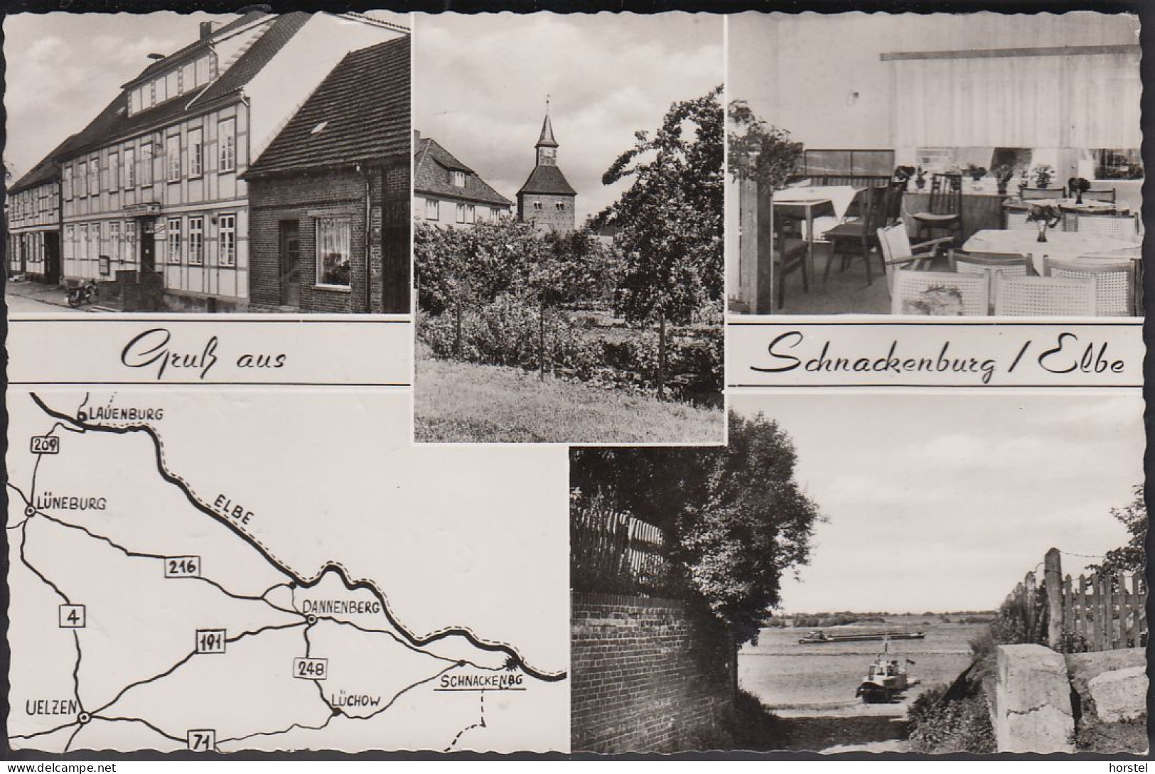 D-29493 Schnackenburg / Elbe - Hotel "Deutsches Haus" Anna Kubel - Landkarte - Kirche - Nice Stamp - Lüchow