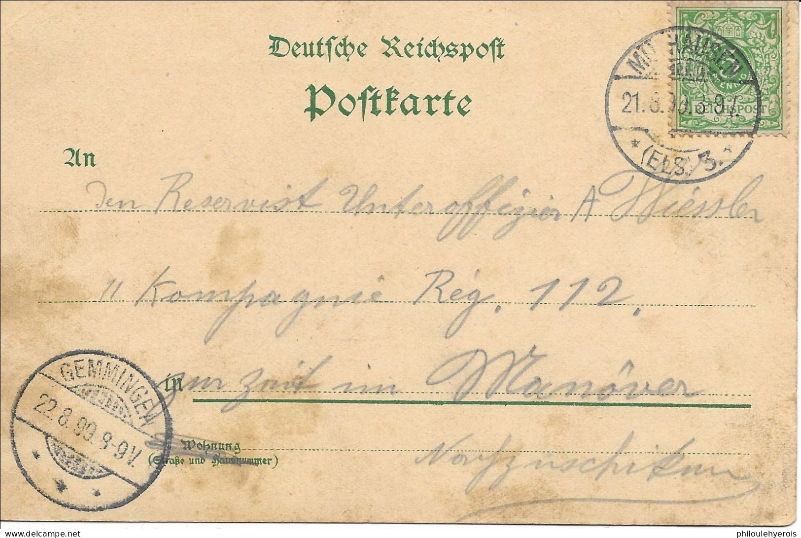 CPA 68 WITTENHEIM 1899  MULHAUSEN GEMMINGER - Wittenheim