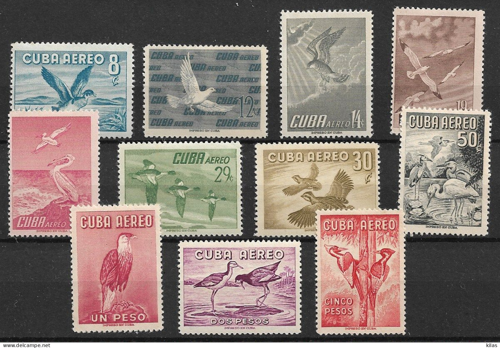 CUBA 1956 AIR MAIL, Birds  MH - Poste Aérienne