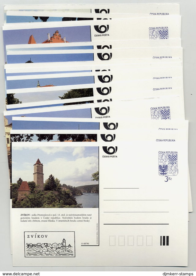 CZECH REPUBLIC 1996 3 Kc Castles 3. Series With Additional Vignette, 16 Cards Unused.  Michel P9B II - Cartoline Postali