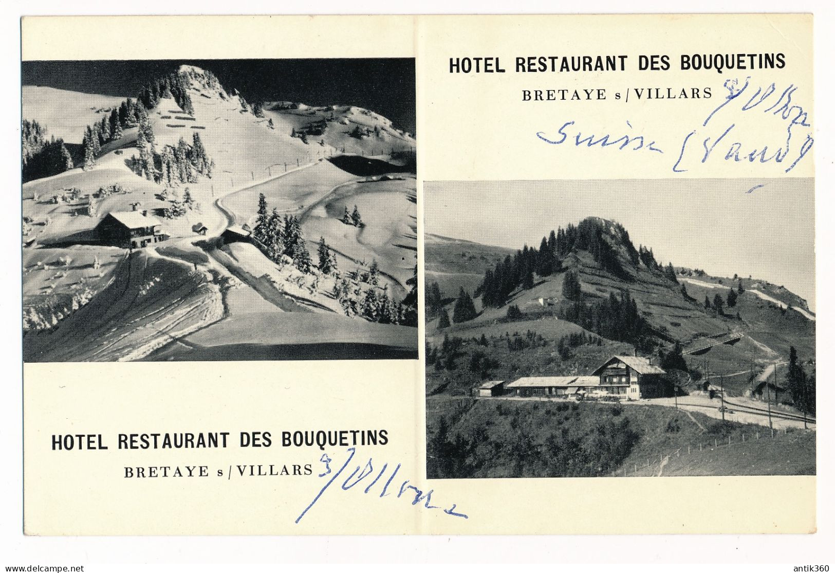 CPSM / Carte Pliante Suisse Hôtel Restaurant Des Bouquetins BRETAYE SUR VILLARS SUR OLLON - Ollon