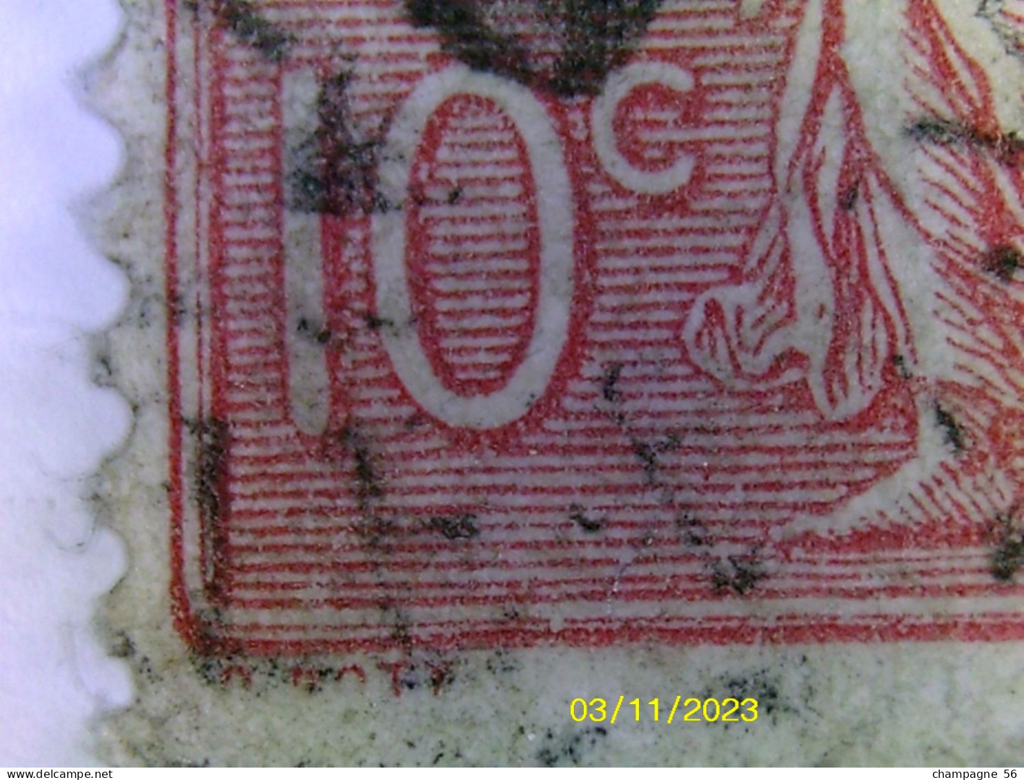 VARIETES FRANCE 1903 N° 201  SEMEUSE LIGNEE TYPE 1 OBLITEREE  30 NOV ?  / FILET BRISER ET FOND LIGNEE HORIZONTALE - Used Stamps