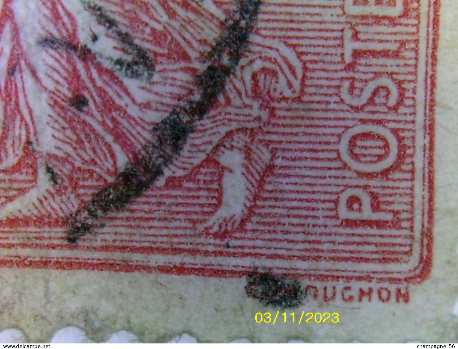 VARIETES FRANCE 1903 N° 201  SEMEUSE LIGNEE TYPE 1 OBLITEREE  30 NOV ?  / FILET BRISER ET FOND LIGNEE HORIZONTALE