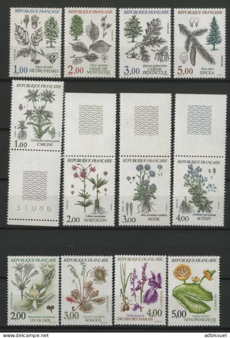 FRANCE 3 SERIES FLEURS / ARBRES FLOWERS / TREES Neufs ** (MNH) Qualité TB. - Sonstige & Ohne Zuordnung