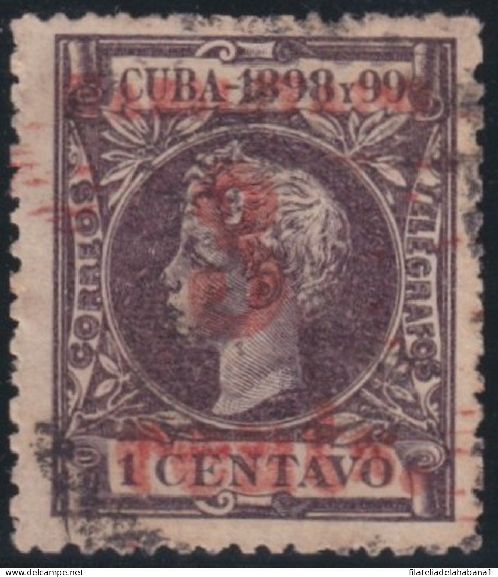 1899-646 CUBA US OCCUPATION 1899 3c S. 1c. 4º ISSUE. PUERTO PRINCIPE SMAL “3” PHILATELIC FORGUERY FALSO FILATELICO. - Usati