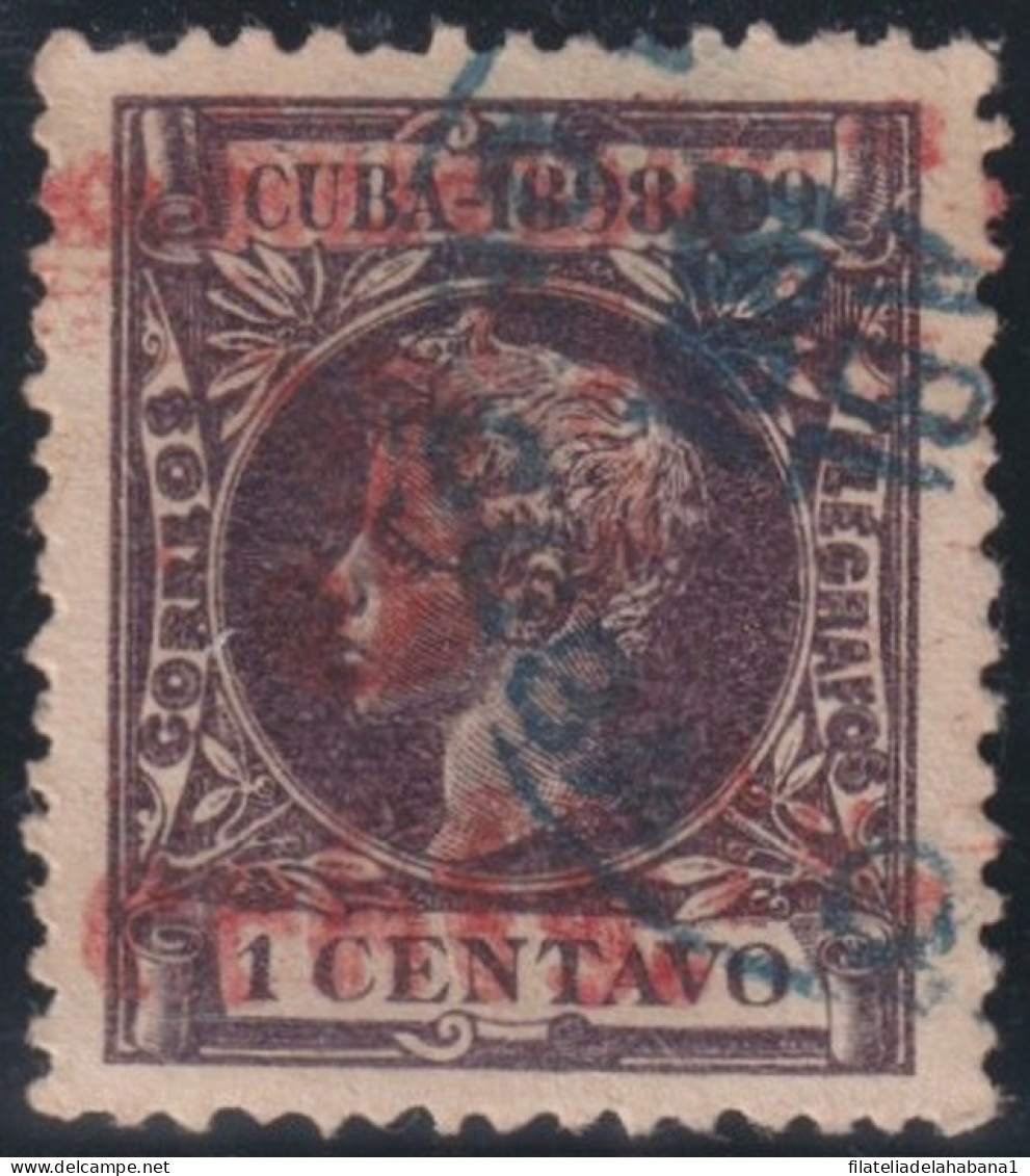 1899-647 CUBA US OCCUPATION 1899 5c S. 1c. 4º ISSUE. PUERTO PRINCIPE PHILATELIC FORGUERY FALSO FILATELICO. - Gebraucht