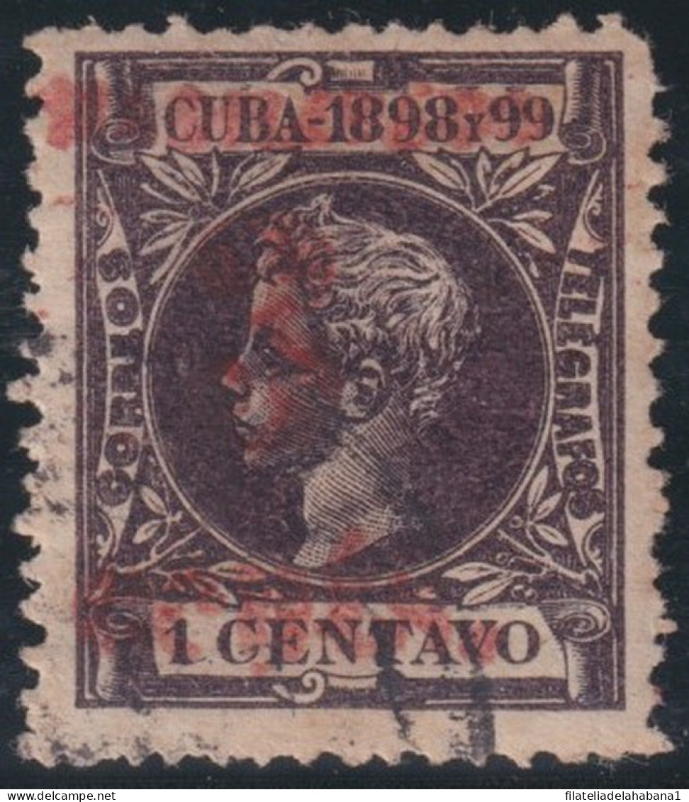 1899-649 CUBA US OCCUPATION 1899 5c S. 1c. 4º ISSUE. PUERTO PRINCIPE PHILATELIC FORGUERY FALSO FILATELICO. - Usados