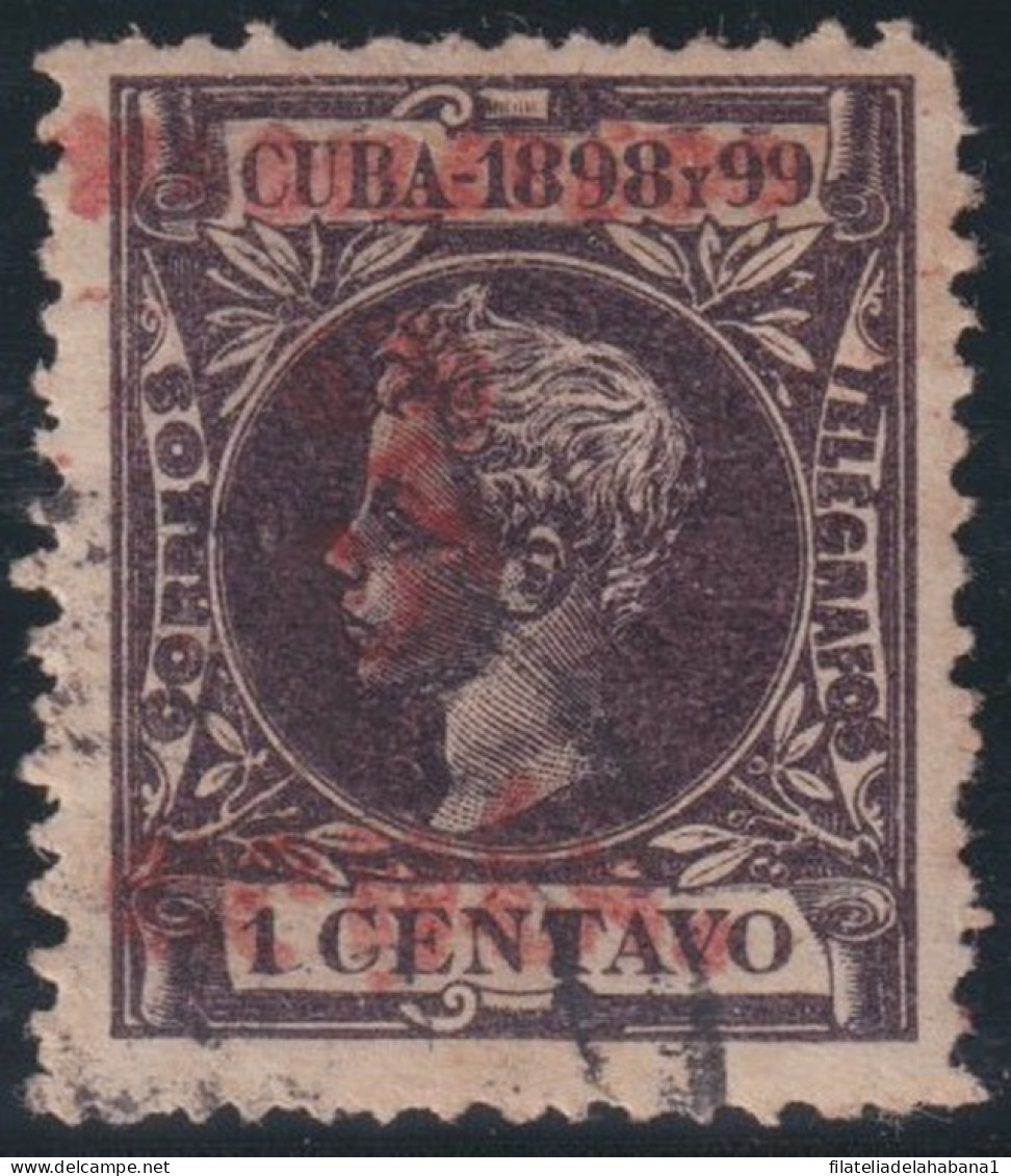 1899-649 CUBA US OCCUPATION 1899 5c S. 1c. 4º ISSUE. PUERTO PRINCIPE PHILATELIC FORGUERY FALSO FILATELICO. - Gebraucht