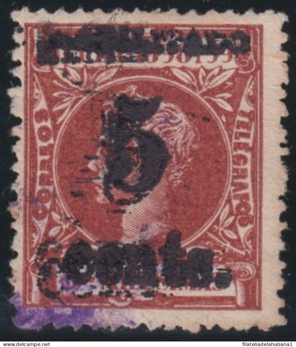 1899-650 CUBA US OCCUPATION 1899 5c S. 5ml. 1º ISSUE. PUERTO PRINCIPE PHILATELIC FORGUERY FALSO FILATELICO. - Gebraucht