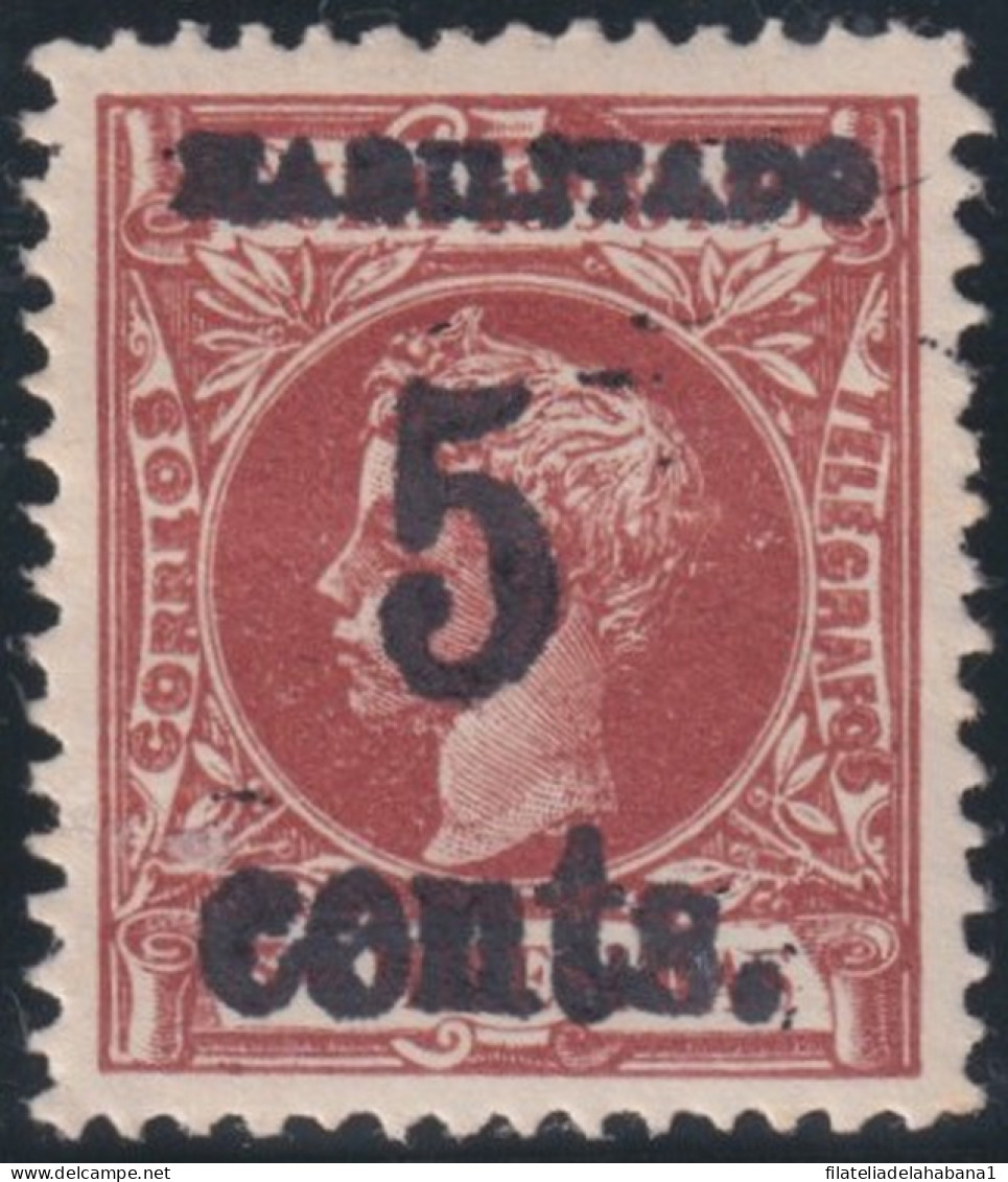 1899-655 CUBA US OCCUPATION 1899 5c S. 5ml. 1º ISSUE. PUERTO PRINCIPE SMAL “5” PHILATELIC FORGUERY FALSO FILATELICO. - Unused Stamps