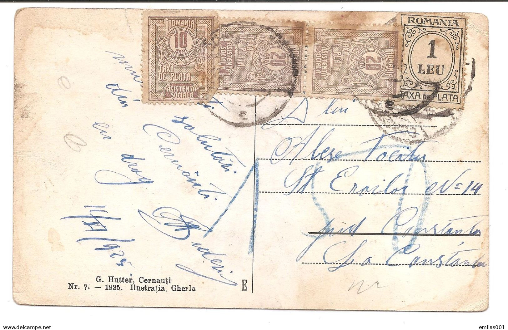 TIMBRES SERVICE - Taxes Sur Carte Postale ( Porto ) Voyagé 1925 , RRR ! A VOIR ! - Officials