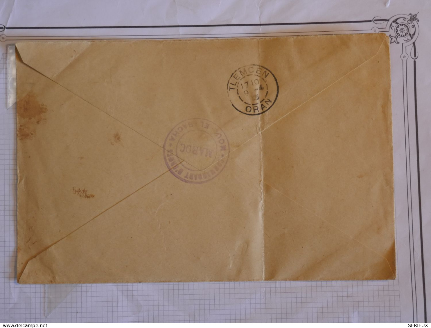 AR 23 TROUPES D OCCUPATIONS DU MAROC ORIENTAL REGION NORD BELLE  LETTRE 1913 A  TLEMCEN  + +AFFR.INTERESSANT++ - Covers & Documents