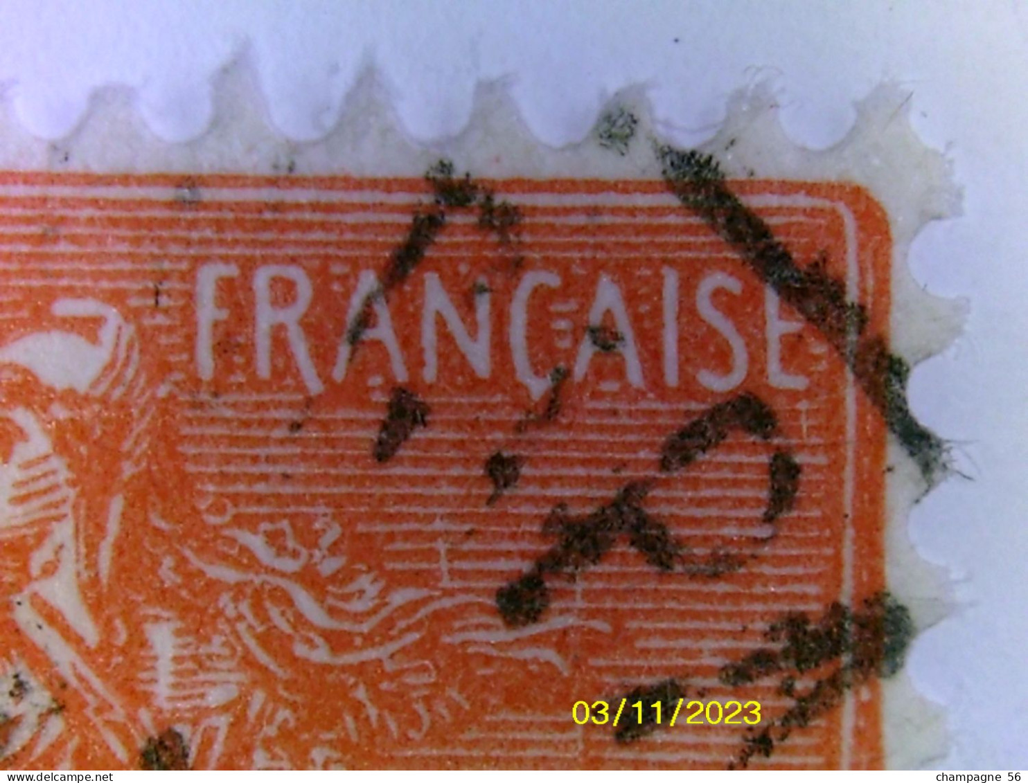 VARIETES FRANCE 1926 N° 221  SEMEUSE LIGNEE  OBLITEREE  28 - 4 .2?  / FILET BRISER  / DOS TRACE CHARNIERE - Oblitérés