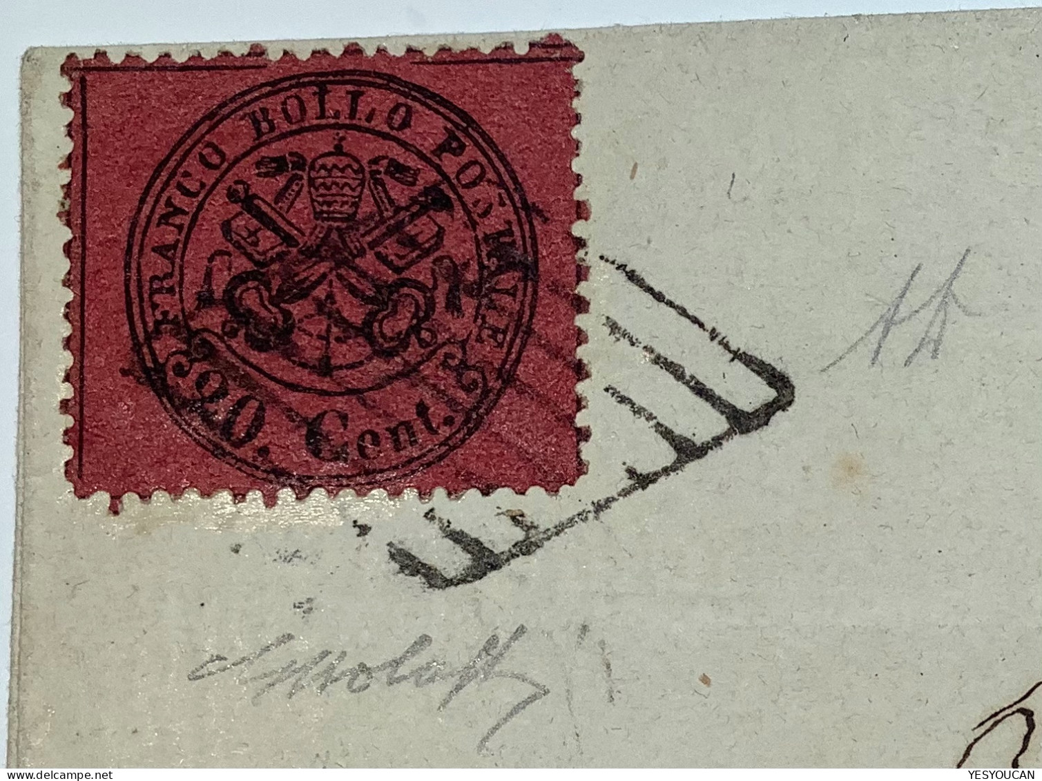 Stato Pontificio Sa.27 SPL ! (EX PROVERA) TIVOLI 1868 Lettera>Spoleto, Cert Bolaffi (Pontifical States Cover - Stato Pontificio