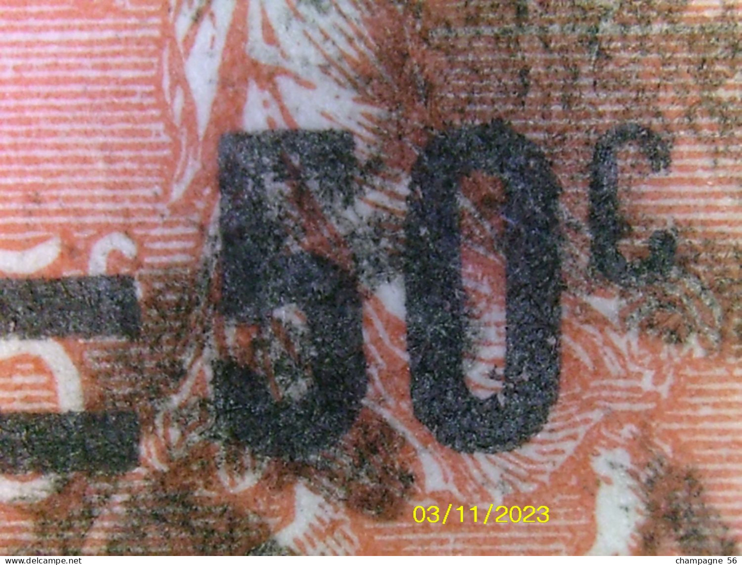 VARIETES FRANCE 1926 N° 221  SEMEUSE LIGNEE  OBLITEREE    / FILET BRISER  / DOS  CHARNIERE - Used Stamps