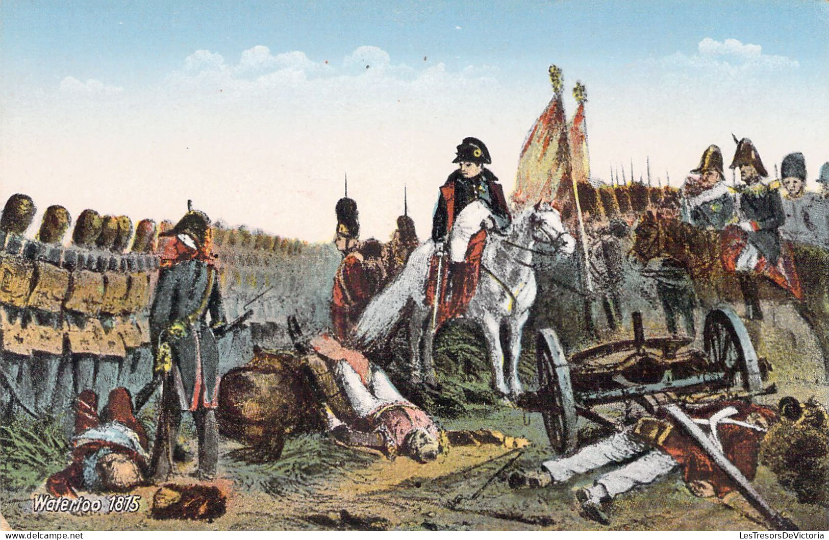 PERSONNAGES HISTORIQUE - Waterloo 1815 - Demi Bataillon De Gauche Joue ....Feu!- Carte Postale Ancienne - Personnages Historiques