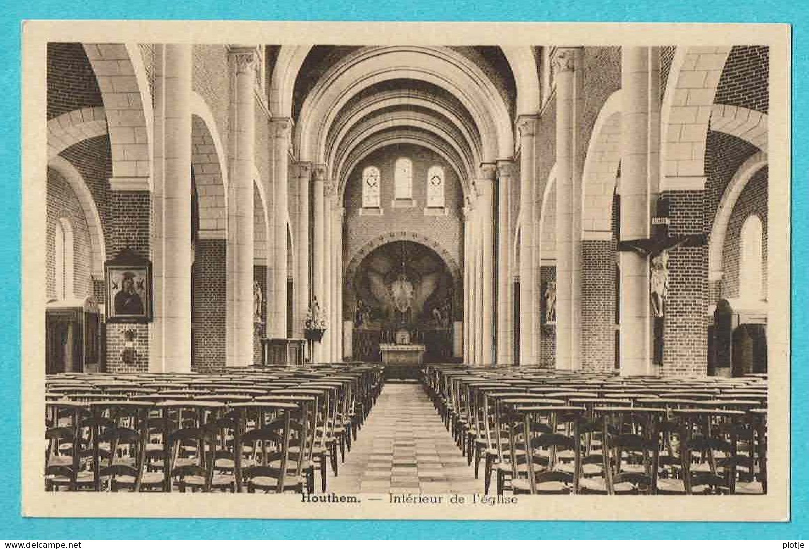 * Houtem - Houthem (Komen Waasten Lez Ypres) * (PIB - Edit J. Vanderstichele Vandewalle) Intérieur De L'église, Kerk - Komen-Waasten