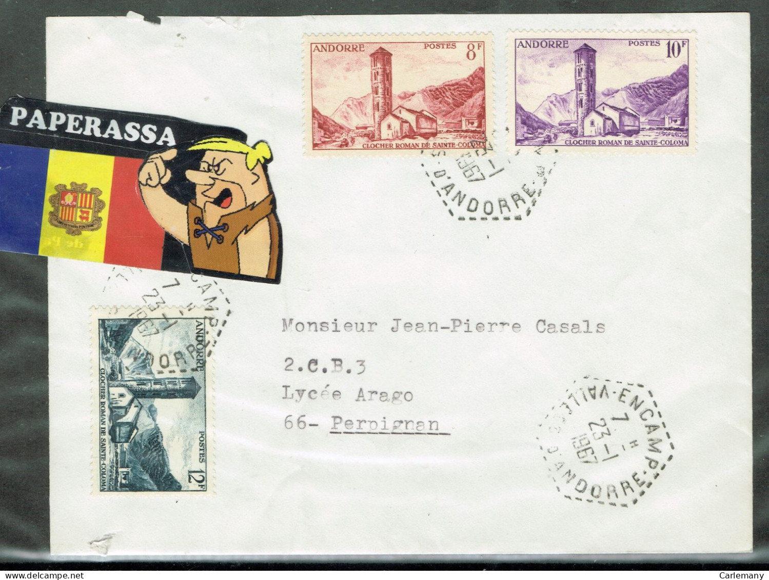 Sobre Enveloppe  C Irculado A Perpignan 1967 - Maschinenstempel (EMA)