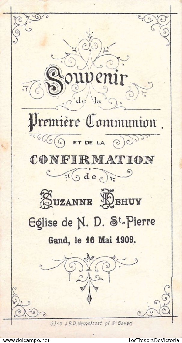 COMMUNION - Souvenir De La Premiére Communionet De La Confirmation - Suzanne Dehuy 16 Mai 1909 - Carte Postale Ancienne - Kommunion
