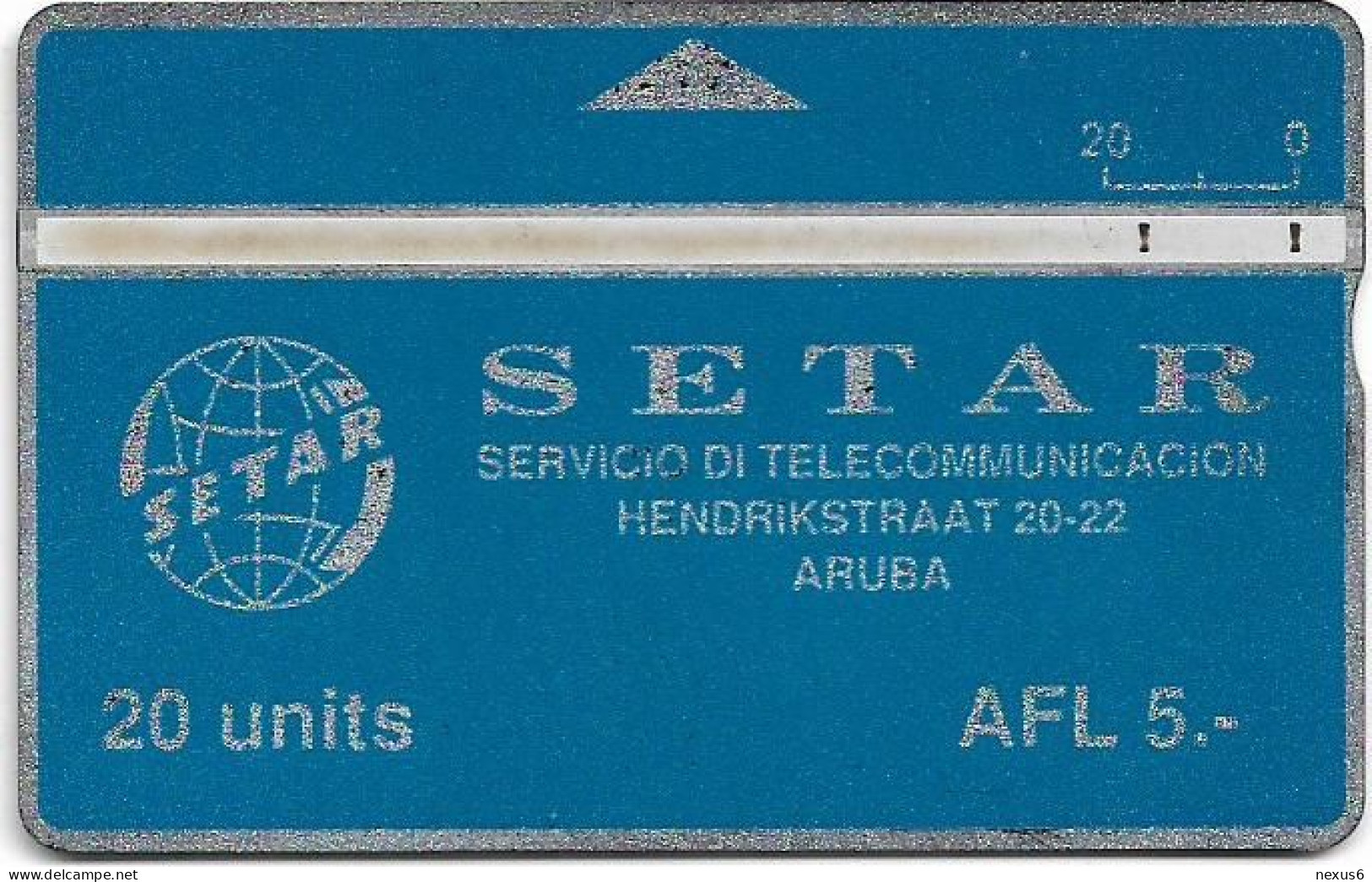 Aruba - Setar - L&G - Definitives - Blue & Silver - 110B - 10.1991, 20U, Used - Aruba