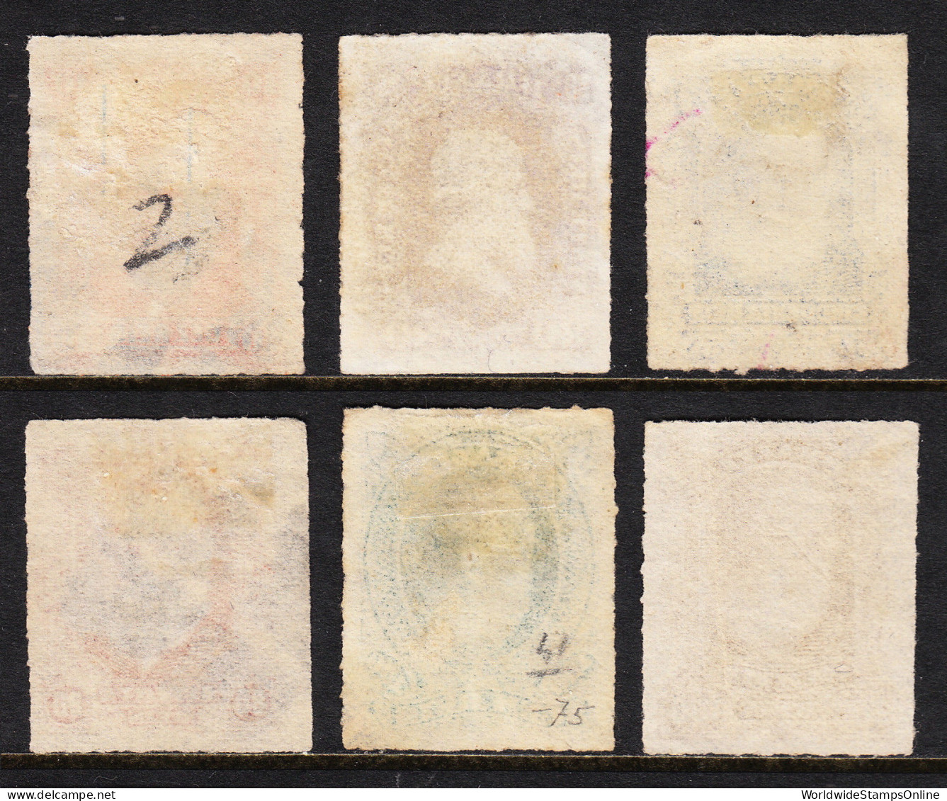 BRAZIL — SCOTT 68//75 — 1878-79 ROULETTED ISSUES — USED — SCV $29.25 - Used Stamps