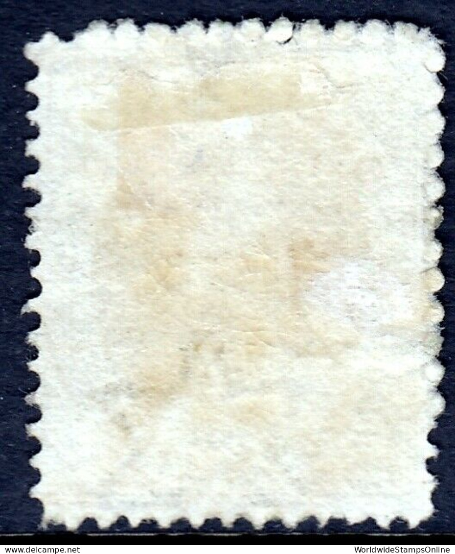 QUEENSLAND — SCOTT 30 (SG 71) — 1868 1/- QV GRN. GRAY SHORT STAR — MH — SCV $175 - Mint Stamps