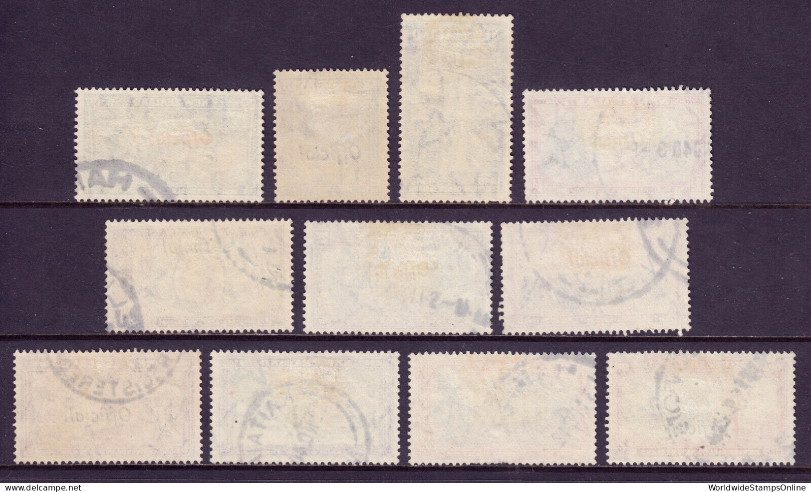 NEW ZEALAND — SCOTT O76-)86 —1940 OFFICIAL SET — USED — SCV $35 - Service