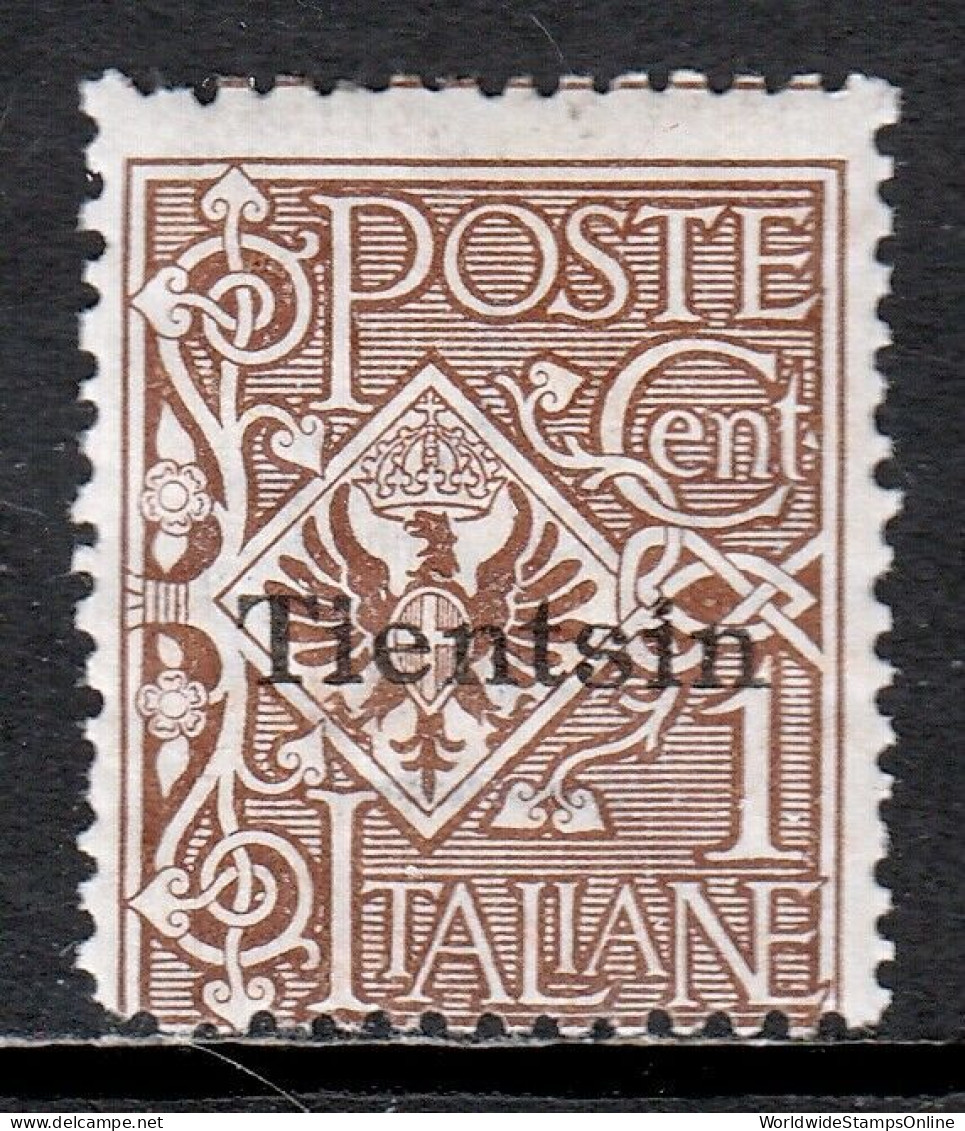 ITALY — OFFICES IN TIENTSIN — SCOTT 5 — 1917 1c TIENTSIN OVPT. — MH — SCV $37 - Tientsin