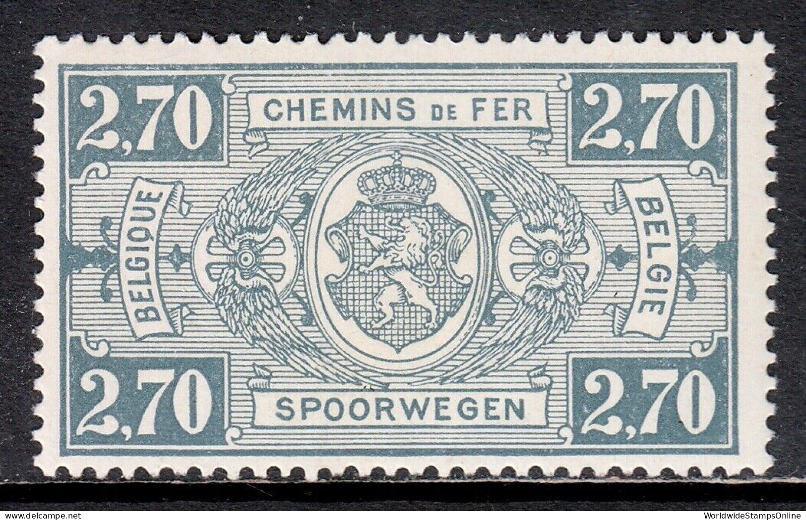 BELGIUM — SCOTT Q159 — 1924 2.70FR RAILWAY ISSUE — MH — SCV $35 - Postfris