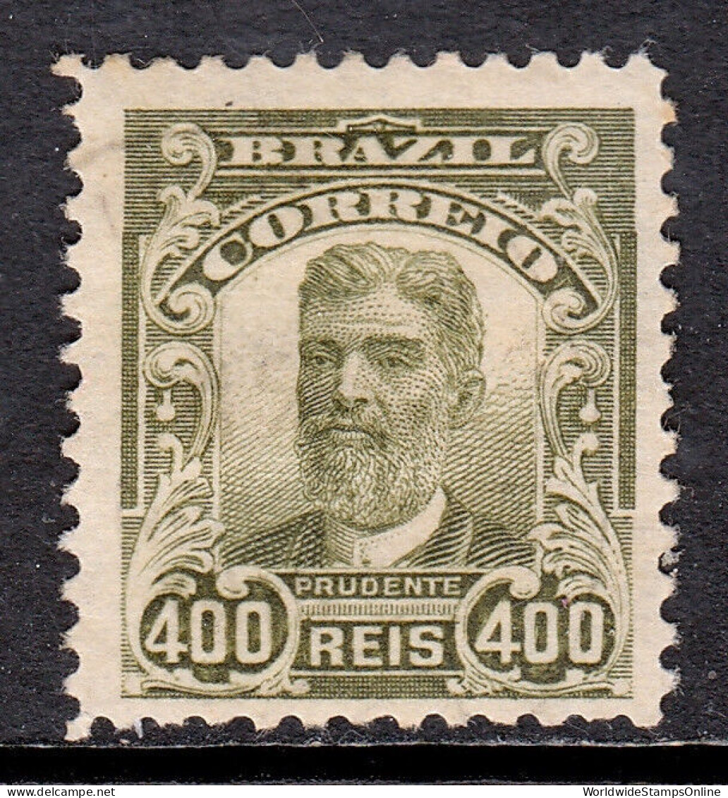 BRAZIL — SCOTT 181 — 1906 400r PRUDENTE DE MORAES — MH —SCV $37 - Unused Stamps
