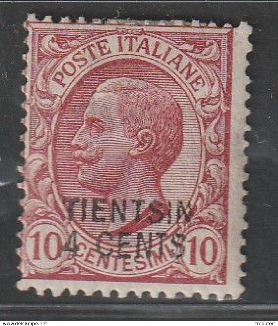 CHINE - Bureaux Italiens : TIENTSIN - N°10 * (1917) 4c Sur 10 Rose - Tientsin