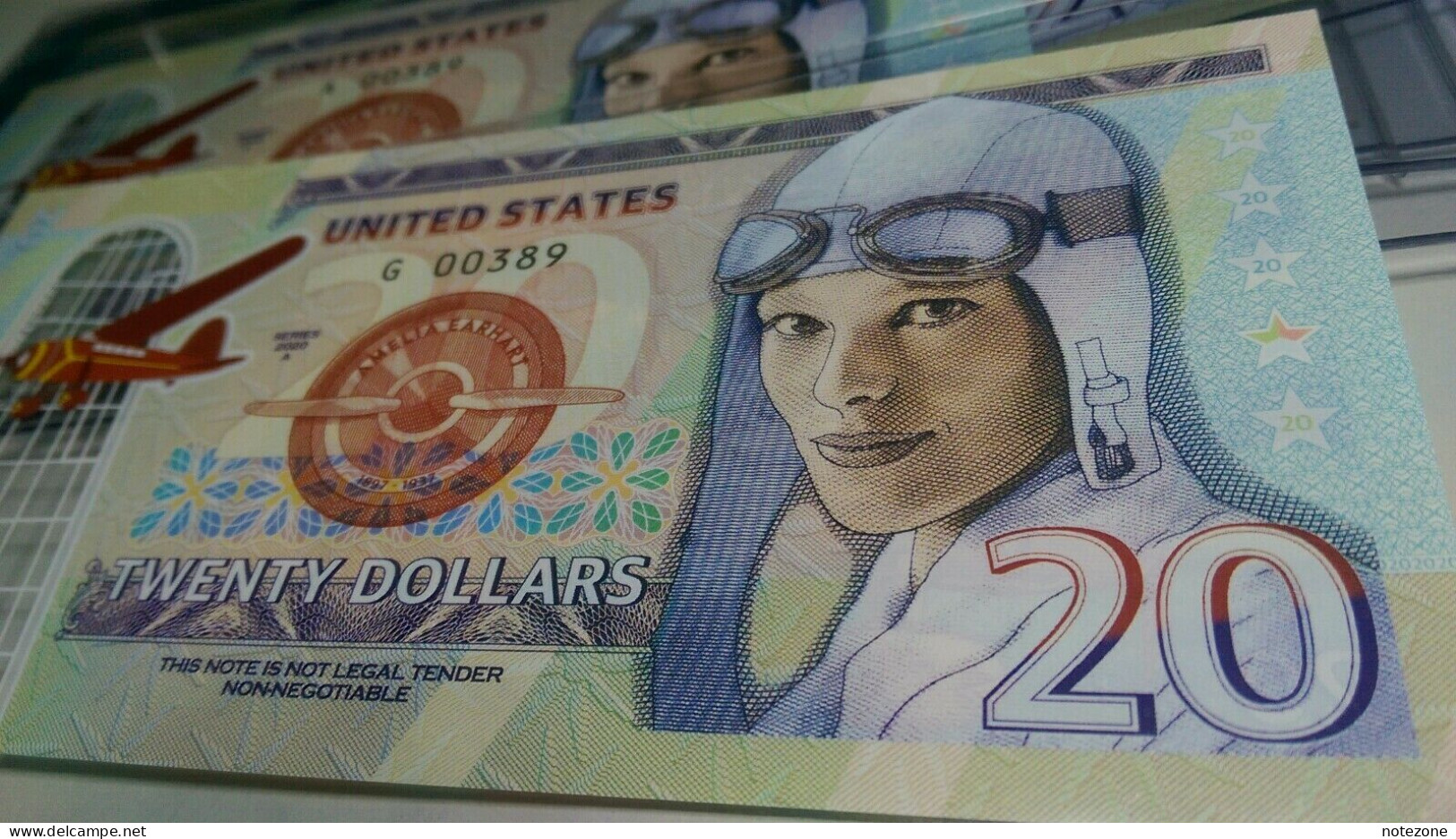 Matej Gabris $20 Amelia Earhart USA Banknote Private Fantasy Test - Collections