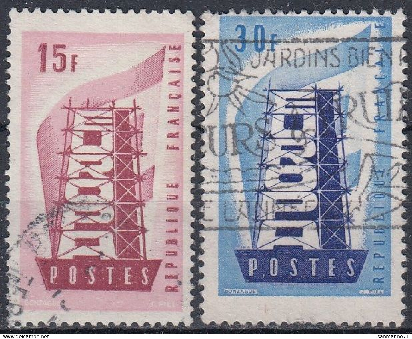 FRANCE 1104-1105,used - 1956