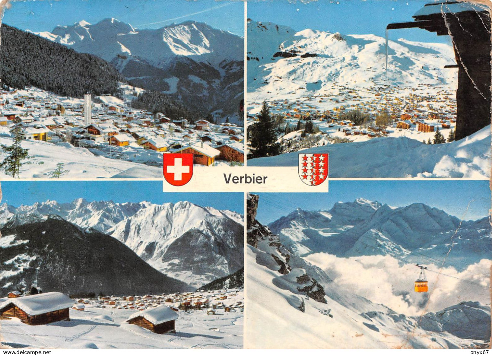 GF-VERBIER-Suisse-Schweiz-Svizzera-Valais-4 Vues- 1500 M Flamme Philatélique-GRAND FORMAT-10 X 15 - Other & Unclassified