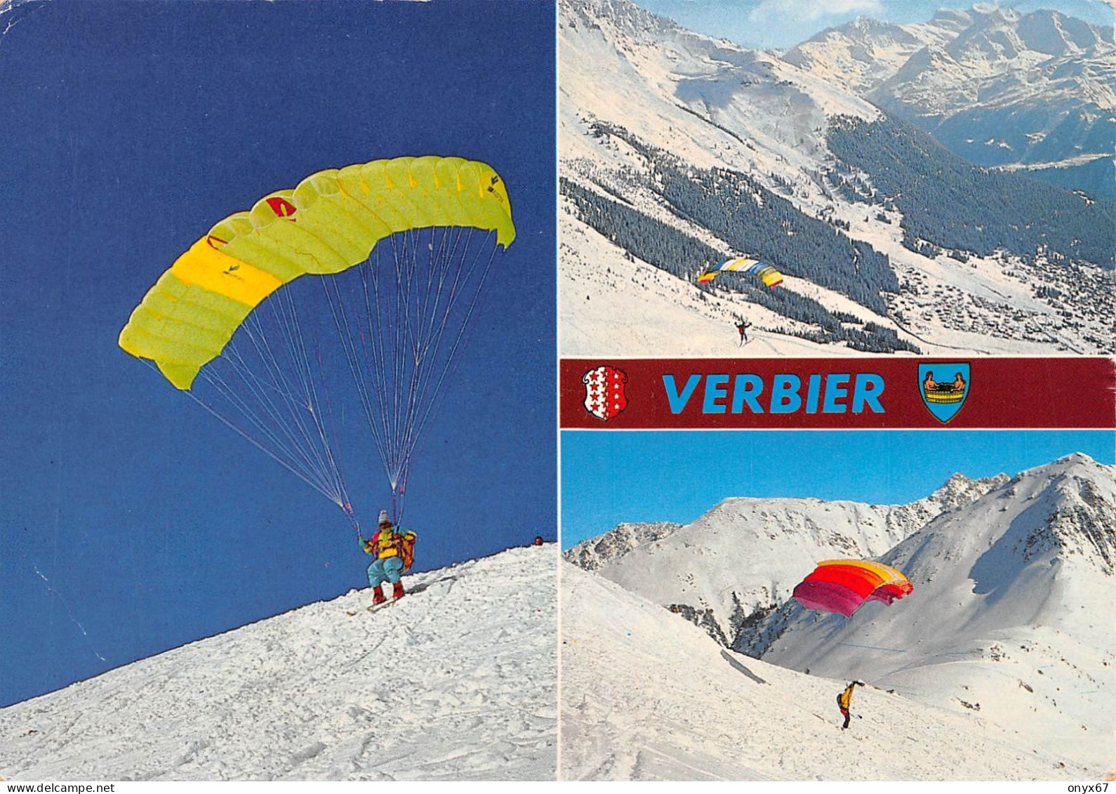 GF-VERBIER-Suisse-Schweiz-Svizzera-Valais-Parapentes-Aviation-Sport Flamme Philatélique-GRAND FORMAT-10 X 15 - Other & Unclassified